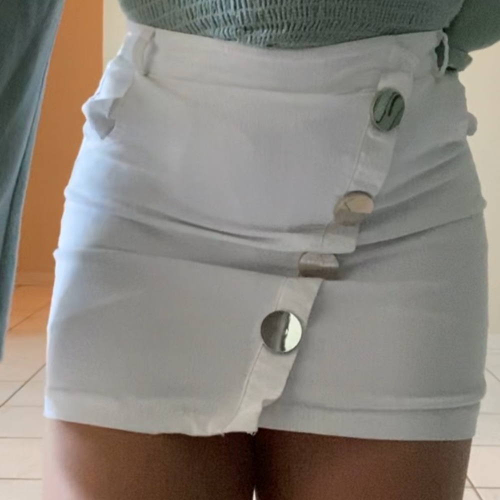 white skirt w buttons